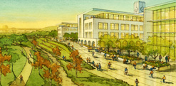 Artist rendering of mission valley site
