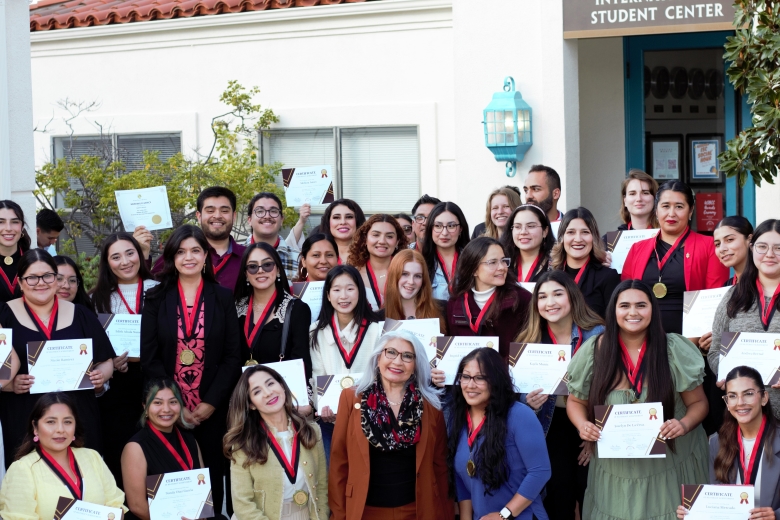 Students, staff, family and friends gathers to honor this year's University Seal of Biliteracy and Cultural Competence recipients