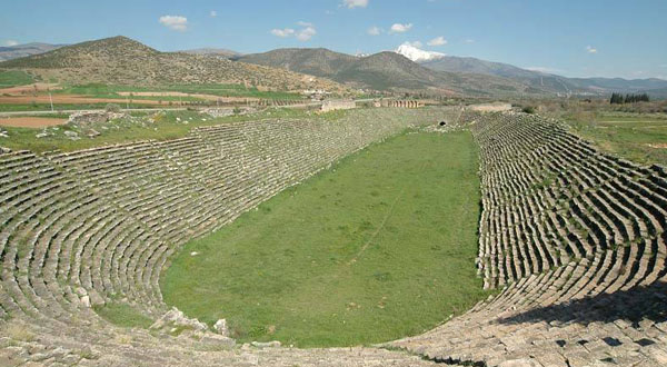 This stadium at Aphrodisias is similar to the one discovered by SDSU professor Robert Mechikoff in Alexandria Troas.