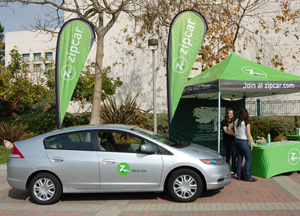 A Zipcar informational booth is located near Aztec Center through Feb. 3.
