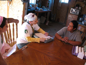  Saranette Sotomayor (middle) interviews a VIIDAI participant.