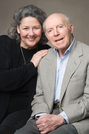 Donald Shiley (right) with his wife, Darlene.