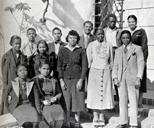 From the 1938 yearbook, San Diego State College members of the Woodsonian club, named after Black History Month pioneer Carter G. Woodson.