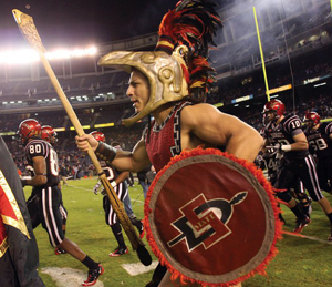 The Aztec Warrior represents the university at a variety of events, including football games.