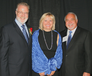 President Stephen L. Weber, Alexis and Ron Fowler