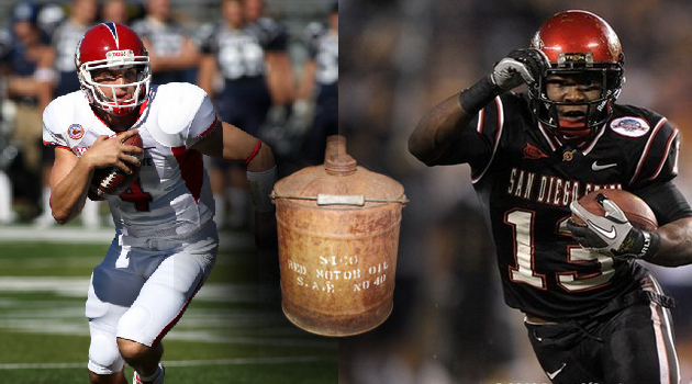 The  Bulldogs and Aztecs will have their eyes on an antique oil can, which will be awarded to the winner of this Saturday's renewed rivalry.