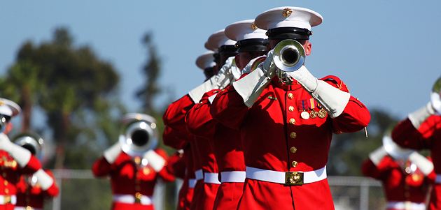 The Marine Drum and Bugle Corps includes 84 musicians.