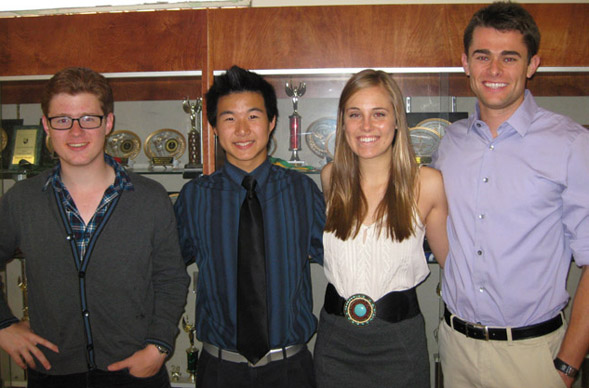 Alexander James, Andrew Won, Jessika Seekatz and Gib Faller are all members of the current Aztec Debate team
