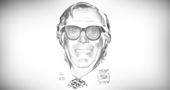 1970 drawing of Ray Bradbury by renowned cartoonist Milton Caniff