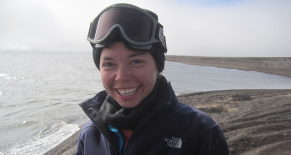 SDSU ecology doctoral student Kimberley Miller (above at Point Barrow, the northern most tip of the U.S.) received a Fulbright grant to study in Finland.