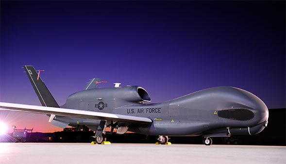 Northrop Grumman's High-Altitude Global Hawk Endurance Unmanned Aerial Vehicle. Courtesy Northrop Grumman