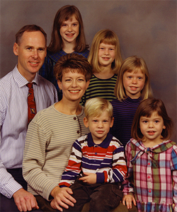 An early family portrait with father, Jim, and mother, Julie.