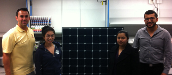 SDSU engineering students with Sullivan Solar Power project manager Jonathan Gibbs (left)