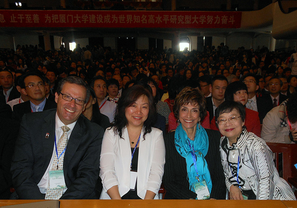 From left to right: Carl Winston, Mei Zhong, Dean Joyce Gattas and Lilly Cheng.