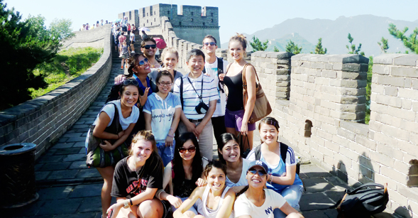 SDSU students at the Great Wall of China during a study abroad summer trip.