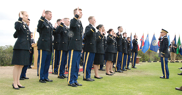 Army ROTC members in last year's ceremony.
