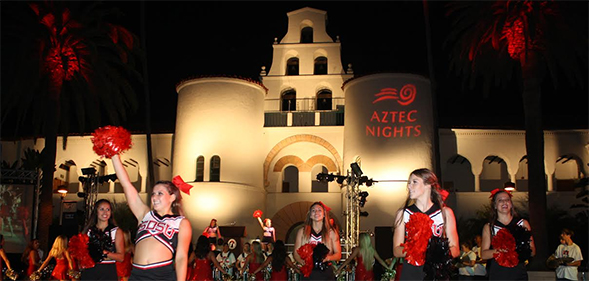 Cheerleaders put on a show at Templo del Sol 2013.