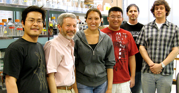 Sanford Bernstein with his students and collaborator Tom Huxford (second from right).