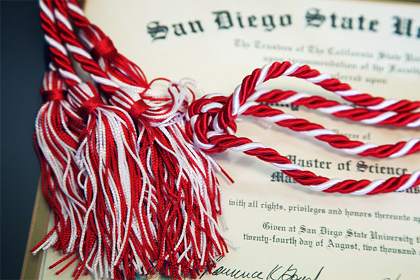 Each graduating donor will receive a special cord to wear during Commencement.