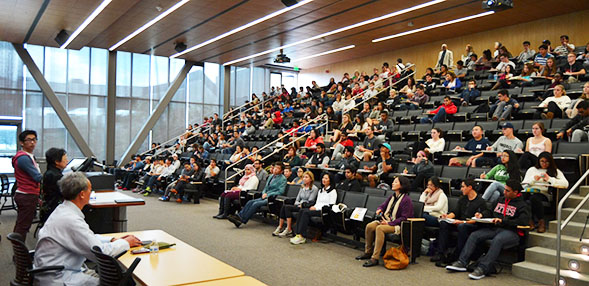 Students engaged in a lecture.