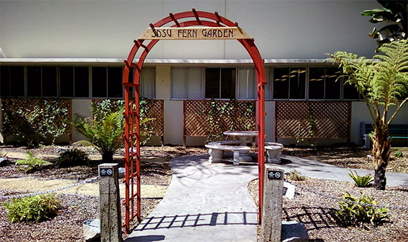 The entrance to the SDSU Fern Garden.