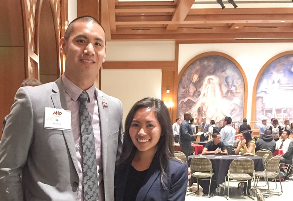 Through the Aztec Mentor Program, Kevin Barcelona ('08) helped Susan Nguyen ('16) see her potential in a student development career.