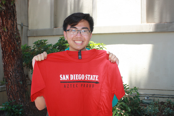 Incoming freshman Tri Nguyen contributed to the Aztec Proud Class Legacy program to fund scholarship for future students.