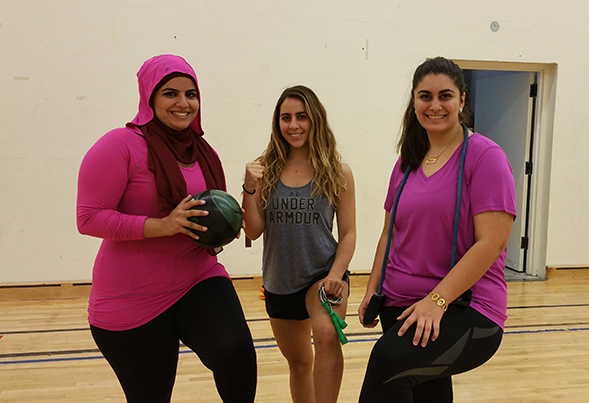 Sisters Exercising Together meets  from 3 p.m. to 4 p.m. on Tuesdays and Thursdays in Peterson Gym 241 through Dec. 6. (Photo: David Kahan)