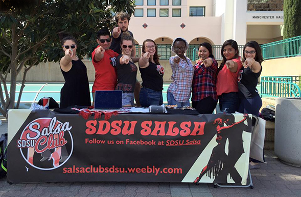 The SDSU Salsa Club meets from 7-9 p.m. on Wednesday evenings on the Exercise and Nutritional Sciences Field. (Credit: SDSU Salsa Club)