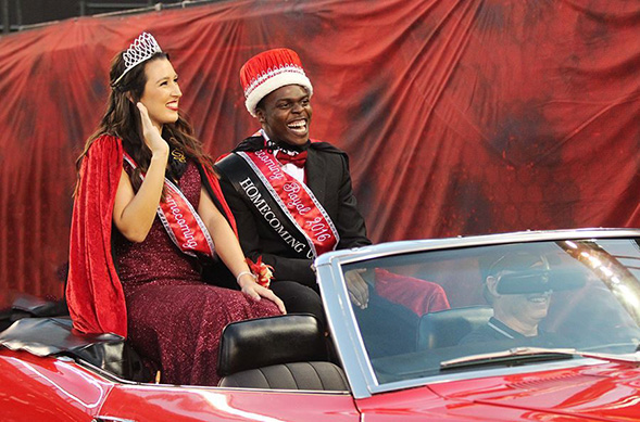 Taylor Lemker (left) and Jason Ogbeide were crowned 2016 Homecoming royals. (Photo: Kelly Smiley/The Daily Aztec)