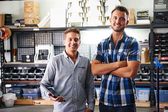 SDSU alumni Coby Kabili (left) and Braydon Moreno were recently named to the Forbes 30 Under 30 list. (Credit: Robo3D)