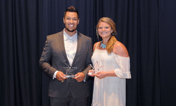 Arthur Flores and Alyssa Diacono were named the 2016 SDSU Student-Athletes of the Year. (Credit: GoAztecs)
