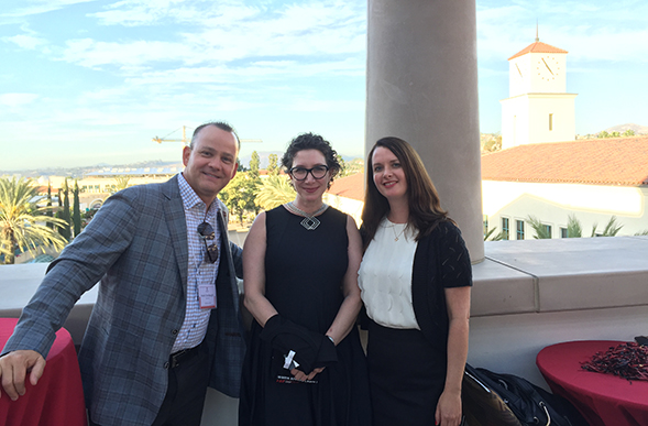 Left to Right: Bay Area Regional Council members Kent Grubaugh, ('93), and Deidre Von Rock-Ricci, ('93), with Amy Harmon, SDSU associate vice president for Development.