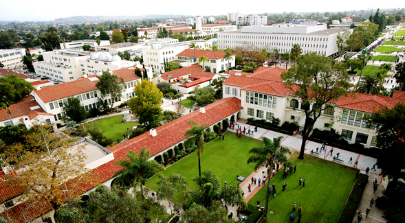 Aerial view of the San Diego State University campus. (Photo: Sandy Huffaker Jr.)