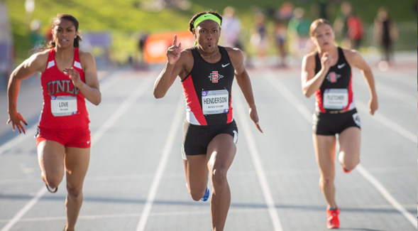 Ashley Henderson won the 100- and 200-meter dashes at the Mountain West Outdoor Championship.