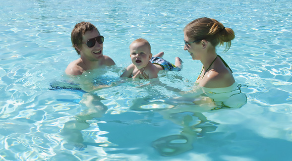 Family swim hours are offered seven days per week at the Aztec Aquaplex during the summer months.