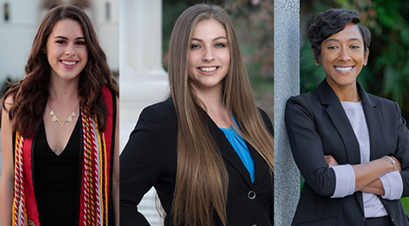 McKinley Thompson-Morley, Erin Huddleson and Nicole Cropper are SDSU's 2018-2019 Capital Fellows.