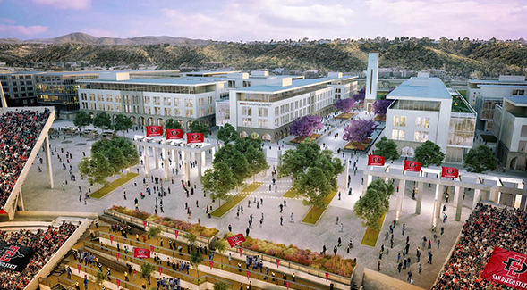 A partnership to manage the stadium component of SDSU Mission Valley was announced.