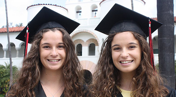 Twins Antonia and Victoria Cannella are graduating after taking every class in their major together at SDSU.