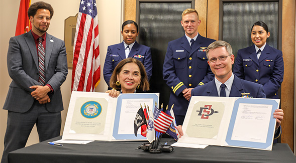SDSU is now the second school in the state of California to partner with the Coast Guard for the College Student Pre-Commissioning Initiative (CSPI).