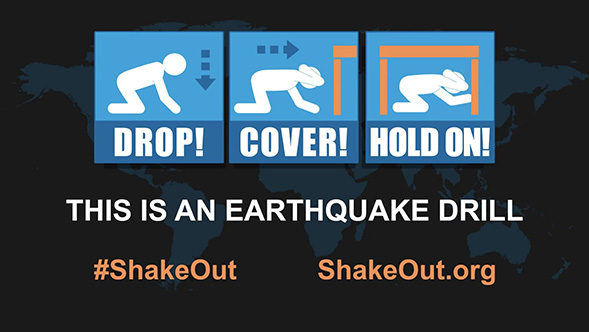 The Great Shakeout will take place on Thursday, Oct. 17.