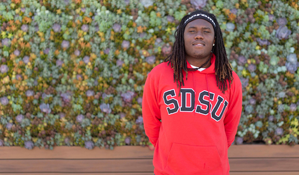 SDSU freshman criminal justice major and Guardian Scholar Ikemba Dyke