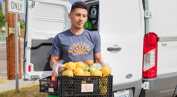 BrightSide Produce delivers fresh fruits and vegetables to stores located in underserved communities. (Photo: Fowler College of Business)