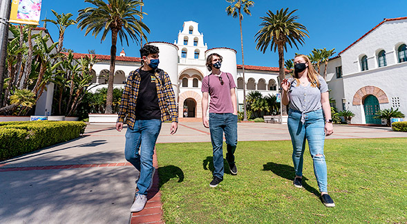 Students in front of Hepner Hall