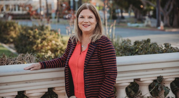 As general manager for KPBS, and the first Latina to serve in the role, Deanna Mackey will oversee KPBS TV, Radio 89.5, 97.7, and the organizations digital platforms. (Photographer: Victoria Brose)