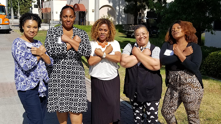 Javanni Kiezer, Deanna Roberts , Sandra Serrant, Loretta Adikhai, Kiersten Walker during orientation week in 2019.