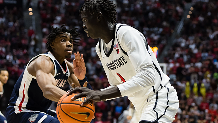 Magoon Gwath became the first Aztec freshman with at least 20 points and 10 rebounds in a game since Kawhi Leonard had 25 points and 12 boards against Wyoming on January 9, 2010.