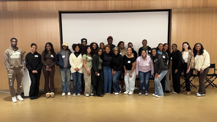 Emmy winner Cassandra Schaeg and Supervisor Monica Montgomery Steppe with students. 