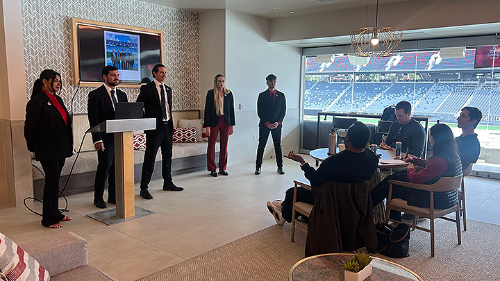 Sports MBA students present their sponsorship activation plans to Qualcomm executives (SDSU Sports MBA program)