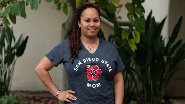 Alexis Primo, a child development major at SDSU, also serves her fellow students at the SDSU Women's Resource Center. (Photo: Jane Bounkousonh)